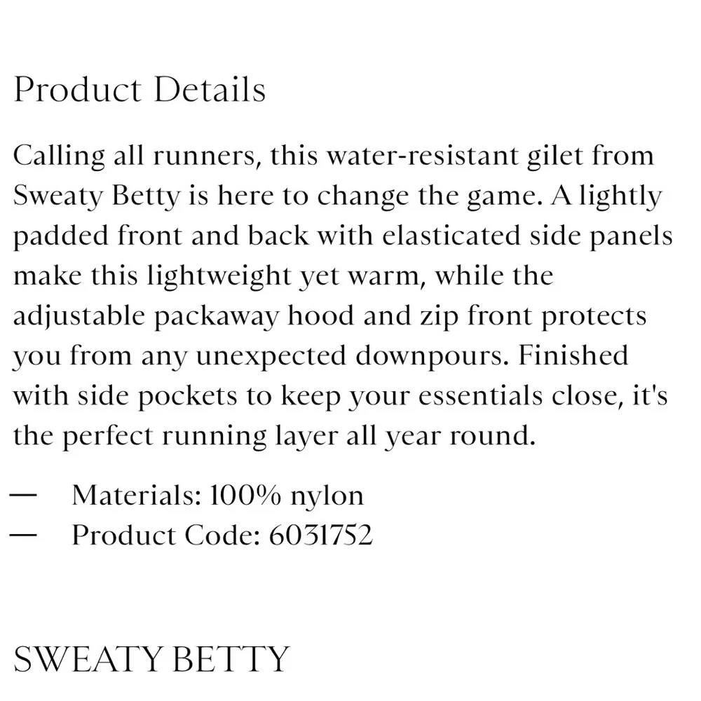 Sweaty Betty  Accelerate Puffer Vest like new! - Picture 5 of 9